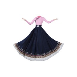 Design Tibetan dance costume skirt, custom-made big swing skirt performance costume, women's top jumpsuit, Tibetan practice clothing, art test ethnic style, Tibetan performance costume SKDO020 Design Tibetan dance costume skirt, custom-made big swing skirt performance costume, women's top jumpsuit, Tibetan practice clothing, art test ethnic style, Tibetan performance costume SKDO020